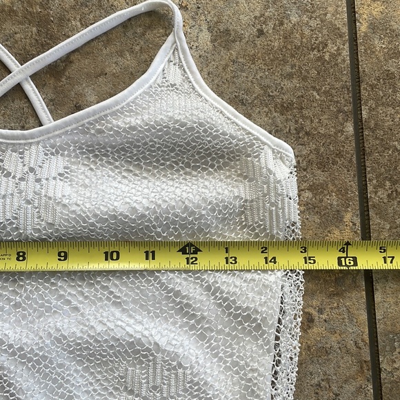 De Colores White boho fishnet maxi dress size small - Picture 11 of 11
